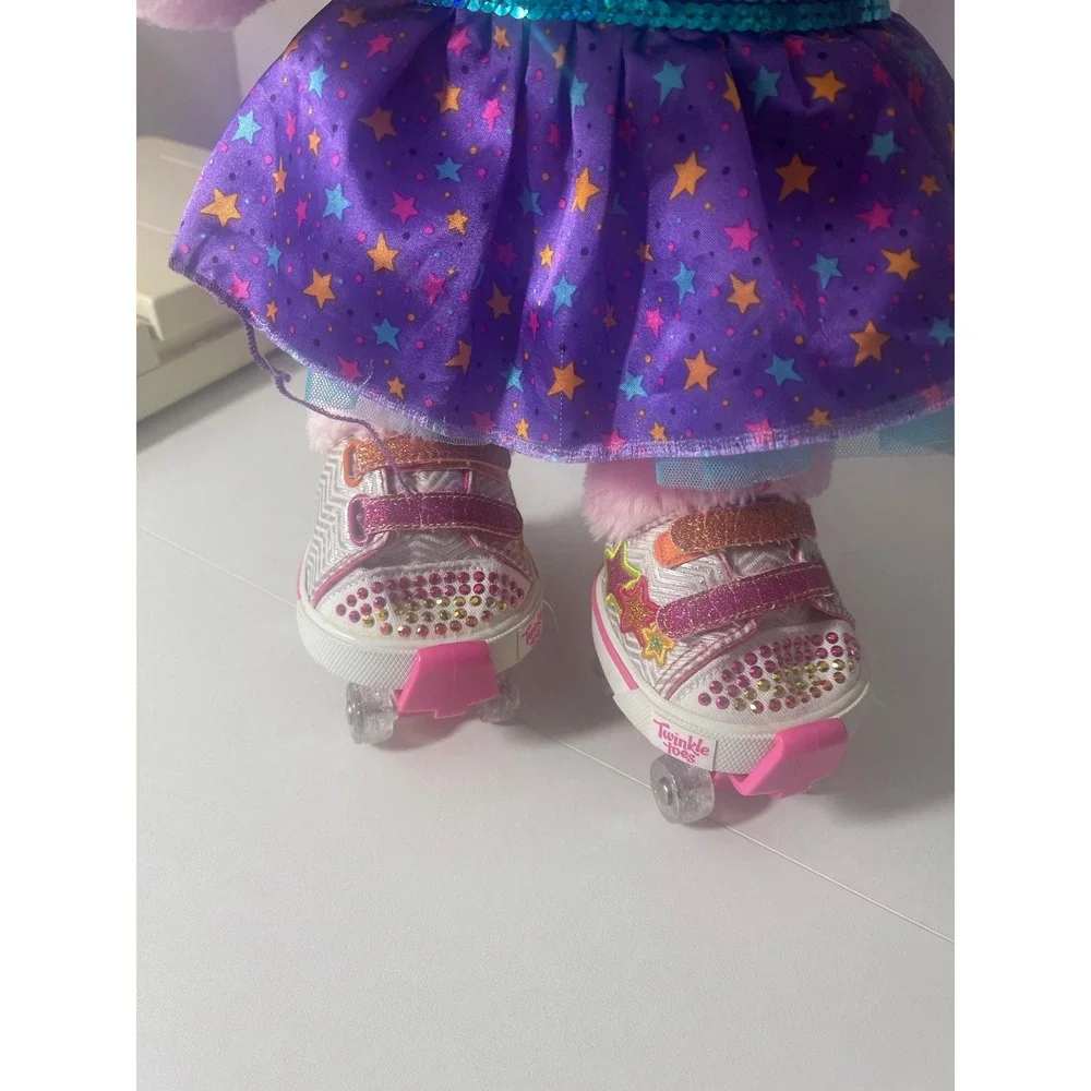 Build a Bear‎ Pink Cat Plush Stuffed Animal Roller Skates Dress Vest Toy 2013